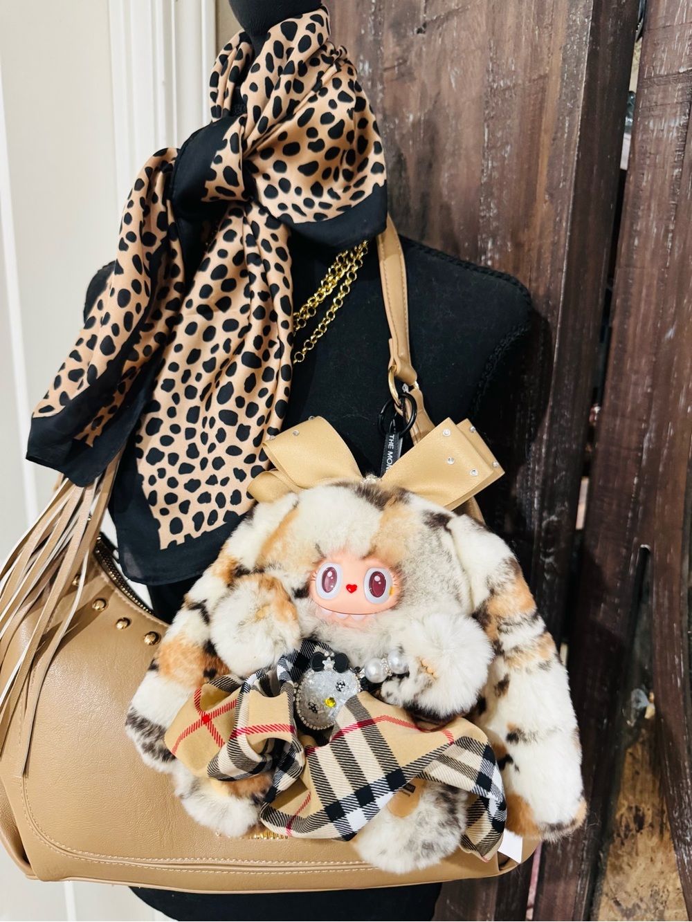 Custom Real Fur Leopard Labubu with Accessories - Picture 6 of 6